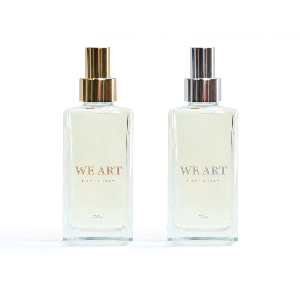 Home Spray Personalizado em Vidro nos acabamentos dourado e prata