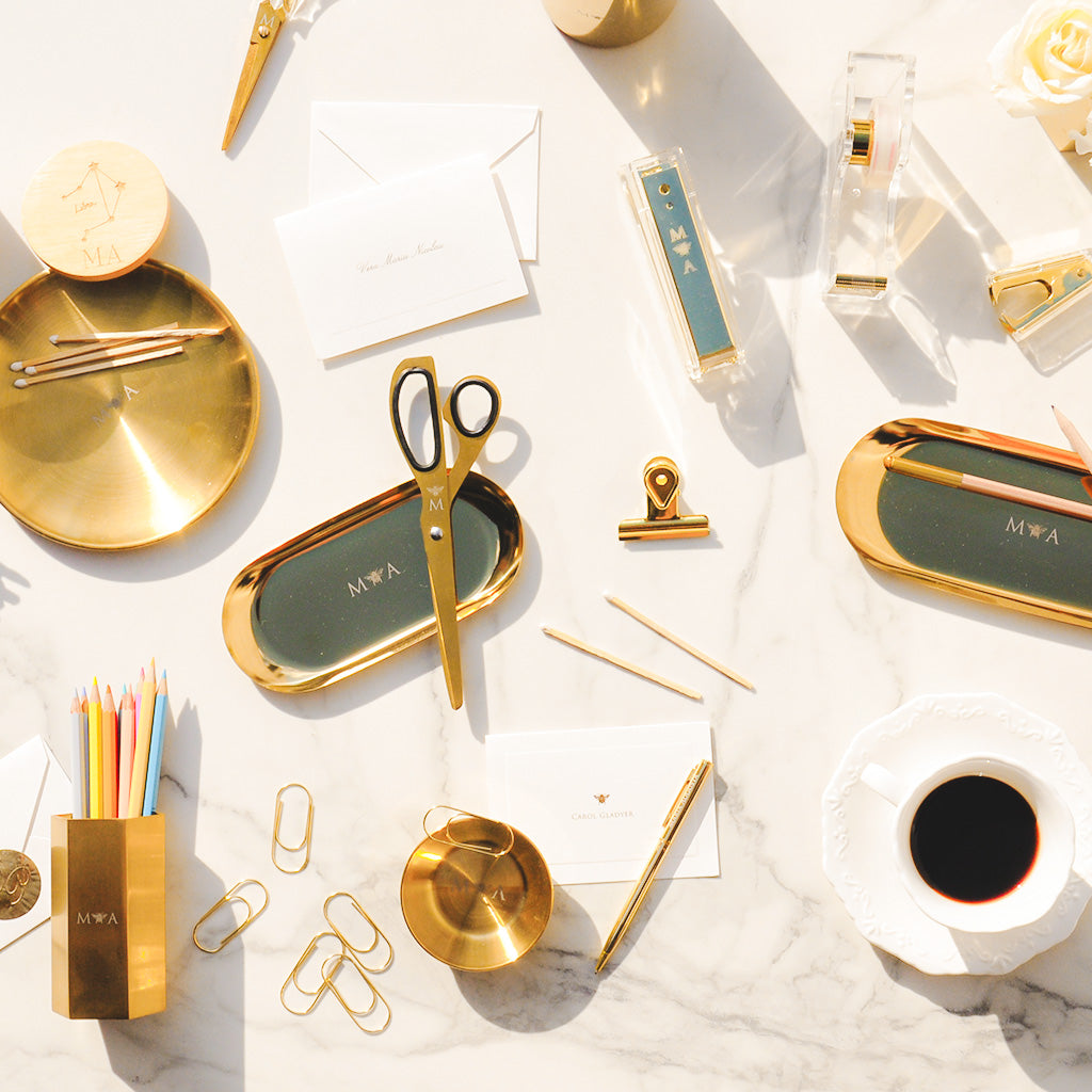 Kit Escritório Gold Metal Personalizado