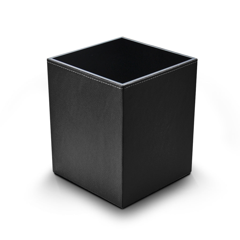Lixeira de Couro para Escritório — lixeira preto