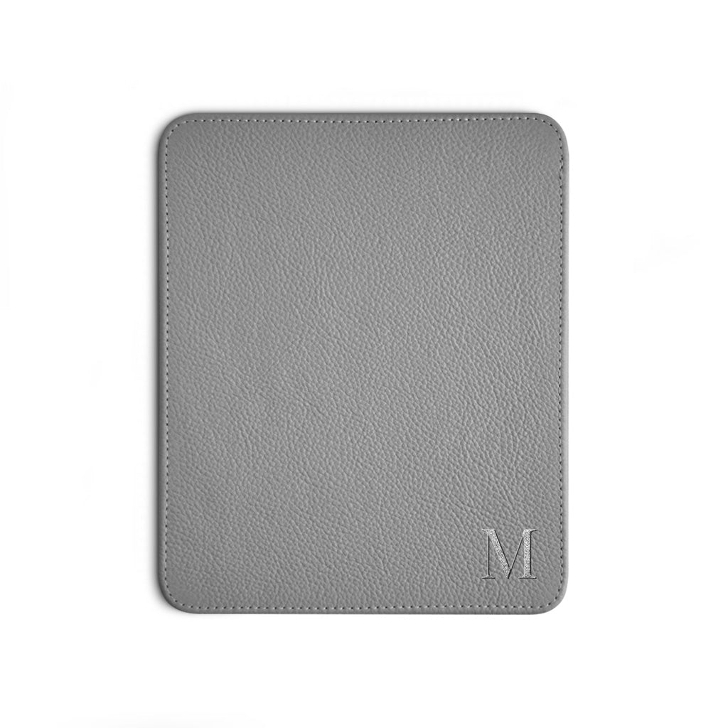 Mousepad de Couro Personalizado — mousepad cinza
