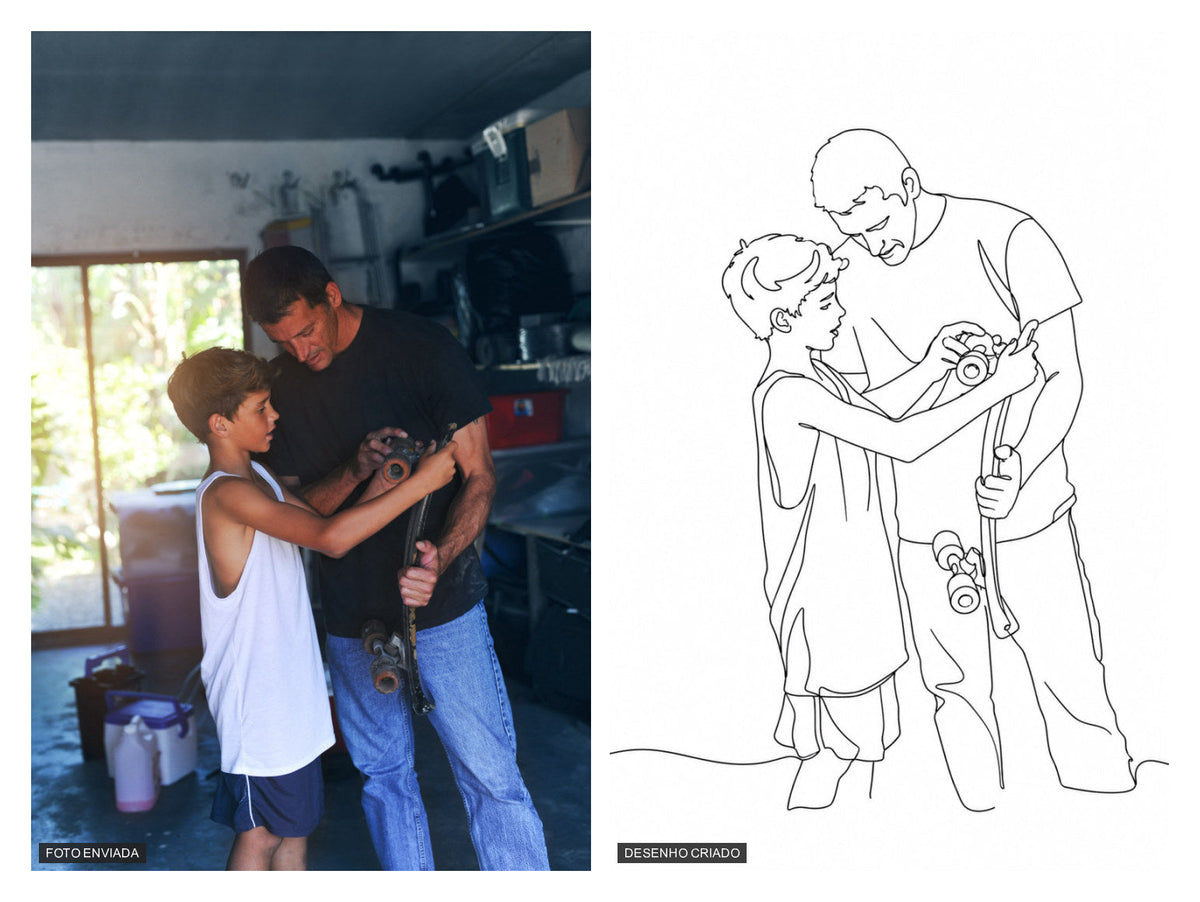 Foto enviada e desenho criado