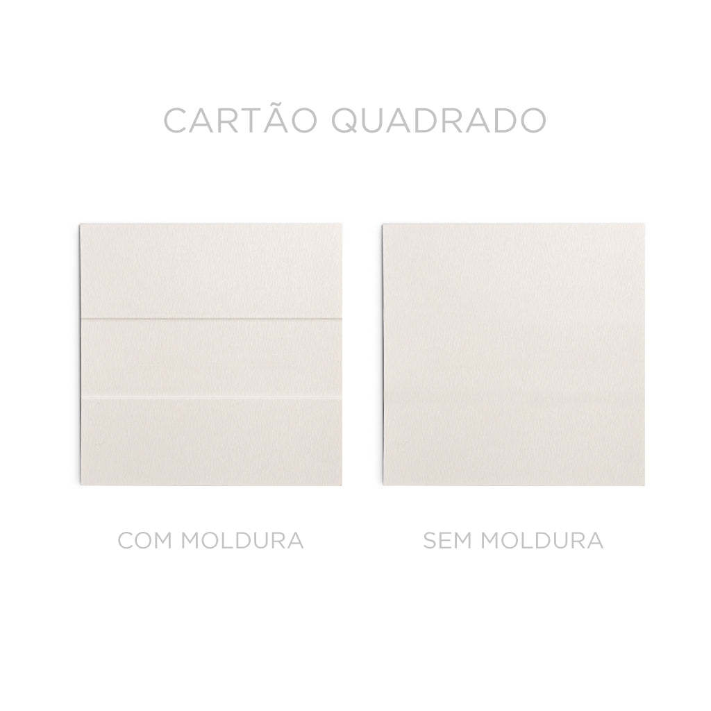 Cartão social clássico quadrado em papel importado off white