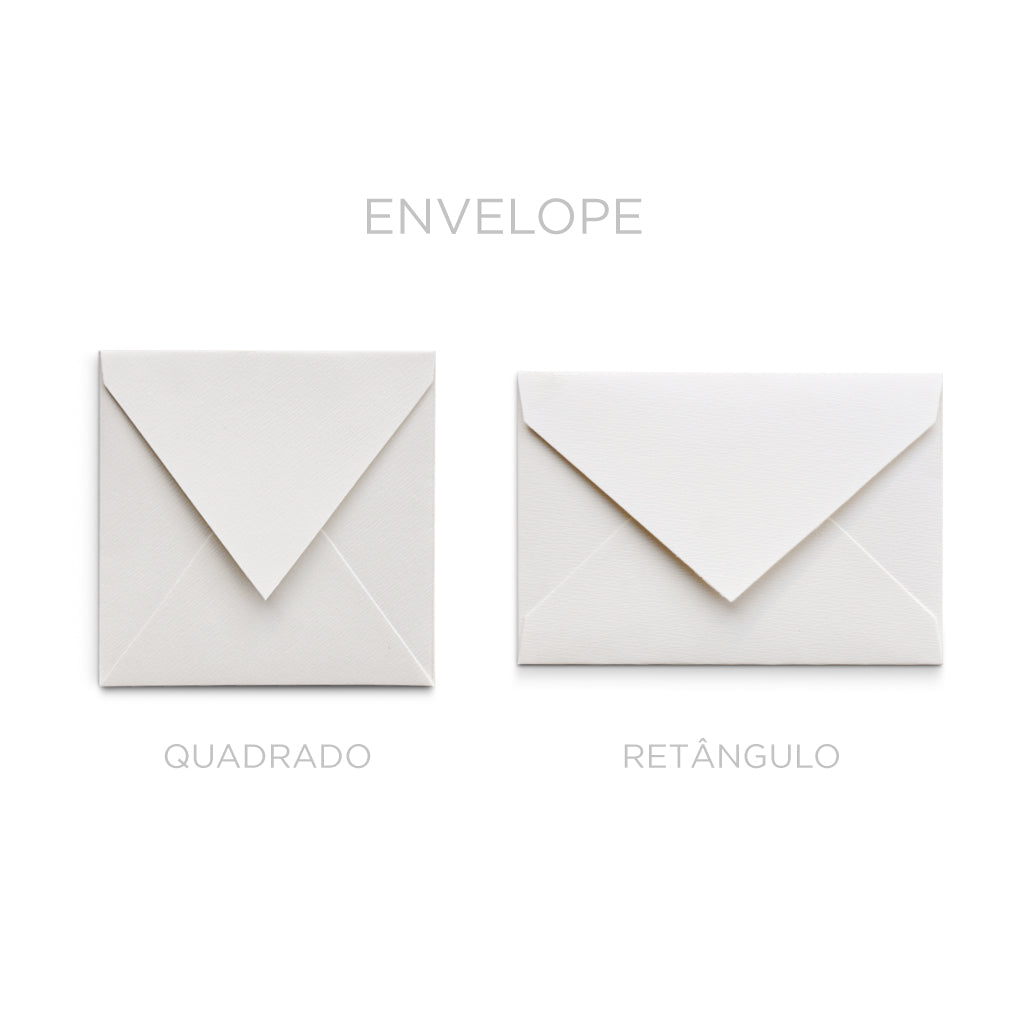 Envelopes que acompanham os cartões sociais We Art