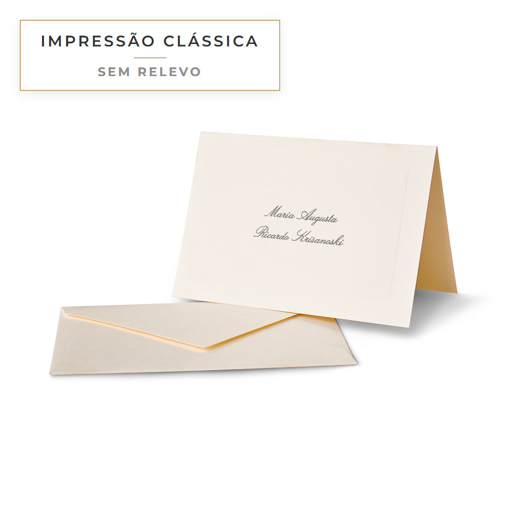 Cartão social — impressão clássica, sem relevo