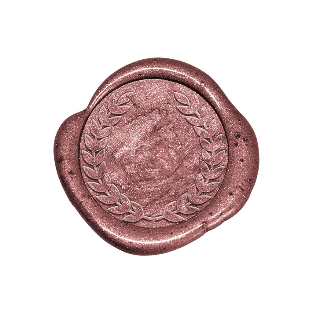 Lacre de cera rosé com monograma