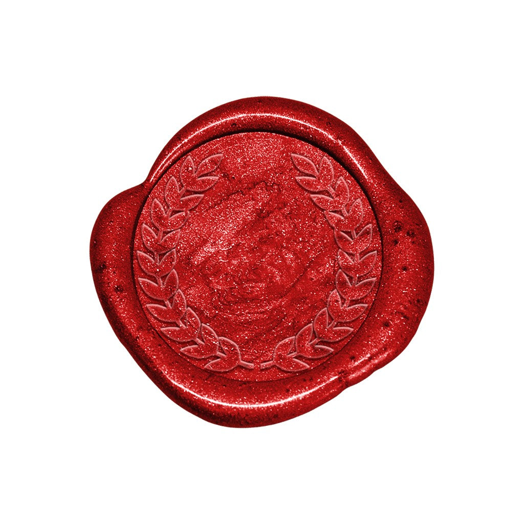 Lacre de cera vermelho com monograma