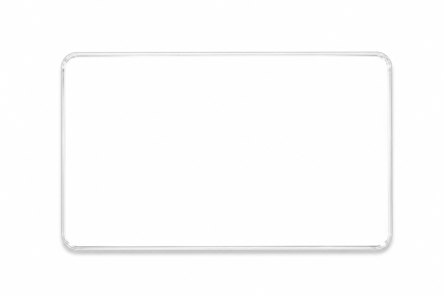 Simulação de personalização sobre placa de acrílico transparente